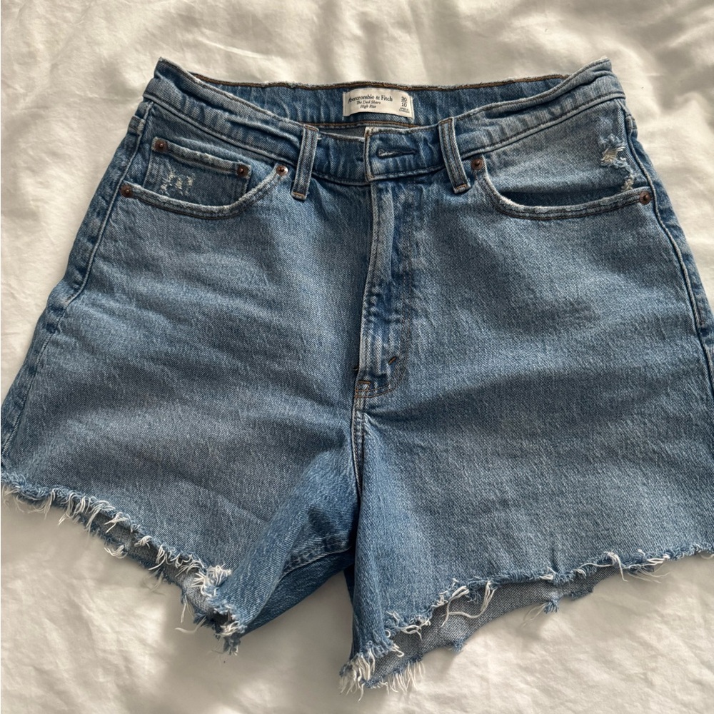 Denim Cutoff Shorts - Light Blue